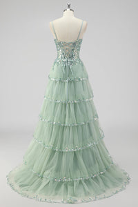 Violetta Sequin Tiered Gown