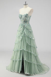 Violetta Sequin Tiered Gown