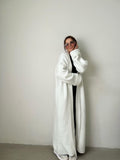 Oversized White Cable Knit Duster, Bohemian Long Cardigan
