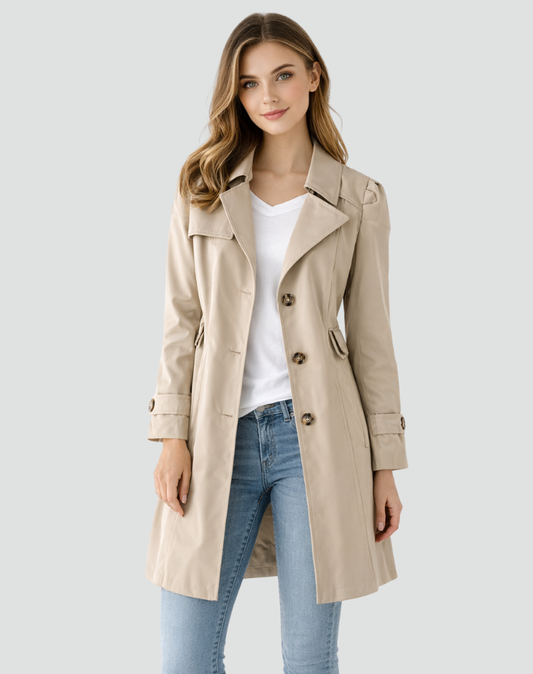 CELESTE | TAILORED BUTTON TRENCH COAT