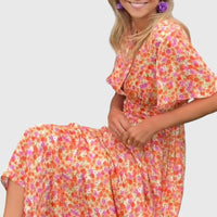 Leonie | Women's Short Sleeve Floral Maxi Dress