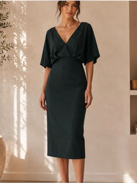 Banana Republic Deep V Neck Midi Dress Size 2