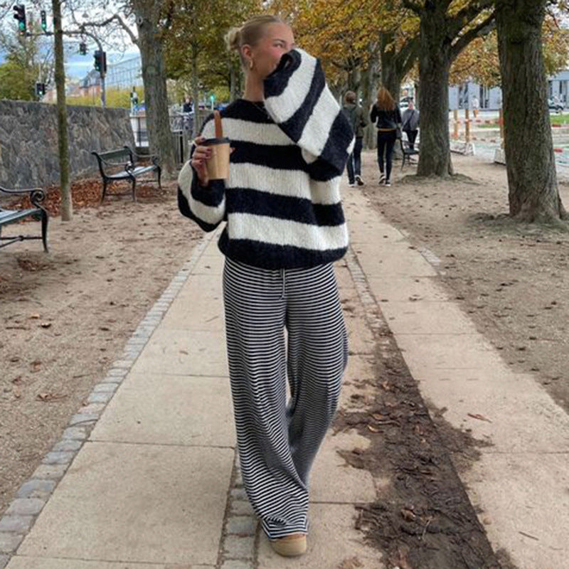 Katharina | Women's Spring Striped Relaxed Trousers