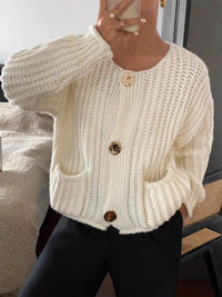 Margot Linen Button Cardigan