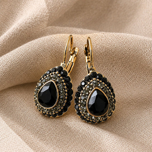 Dazzling Black Stone Earrings