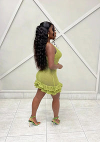 DIANA | CROCHET RUFFLE MINI DRESS