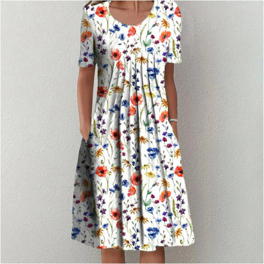 Carolin | Women's Short Sleeve Floral Dress