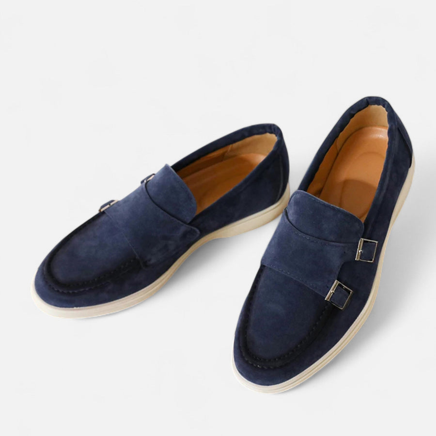 Men's Suede Monk Strap Loafers