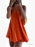 Halter Neck Backless Mini Dress Sleeveless Tie Swing Flowy Beach