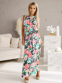 Celeste Printed Sleeveless Maxi Dress