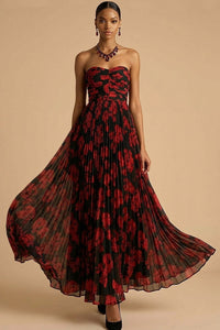 Margot Floral Pleated A-Line Dress