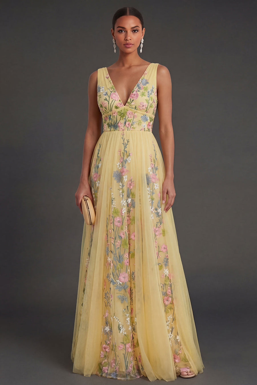 Margot Floral Backless Gown
