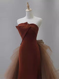 Simple Mermaid Long Brown Prom Dresses Long Prom Gown P472 - AS PHOTO / Custom (Add Your On ”Order special instructions“ ）