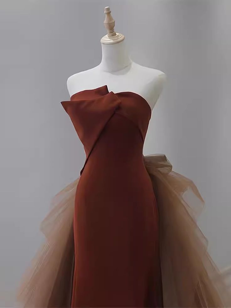Simple Mermaid Long Brown Prom Dresses Long Prom Gown P472 - AS PHOTO / Custom (Add Your On ”Order special instructions“ ）