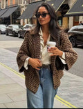 Woman Fw25 Oversized Knit Jacket Mink