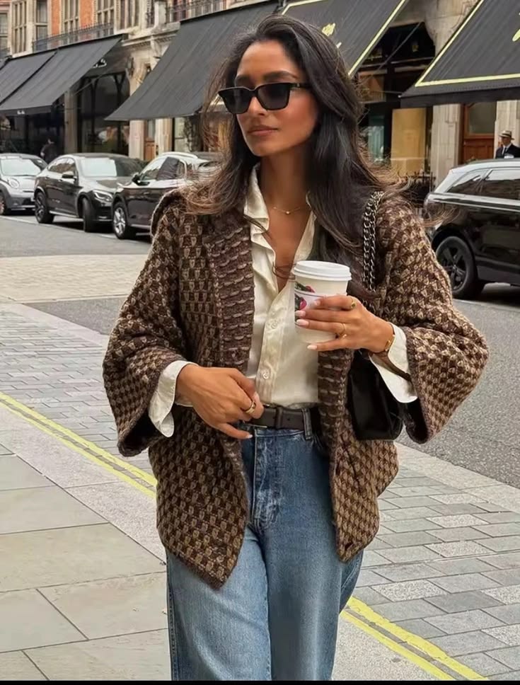 Zara Woman Fw25 Oversized Knit Jacket Mink