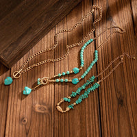 Turquoise Beaded Stacked Necklaces