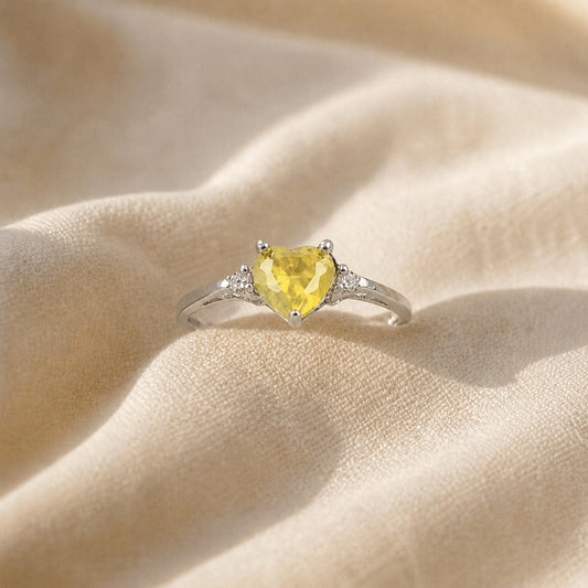 Radiant Yellow Heart Ring