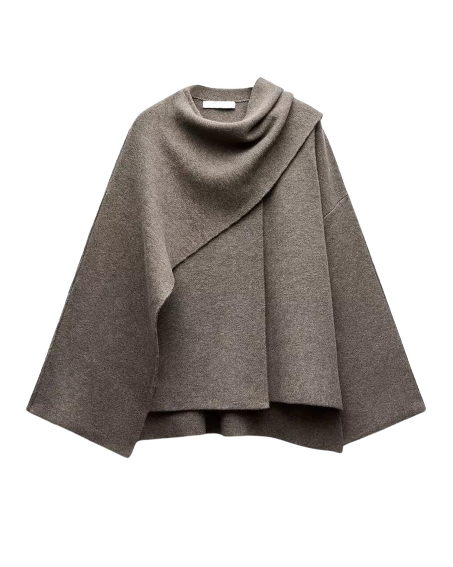 Stefanie | Women's Elegant Draped Cape Coat