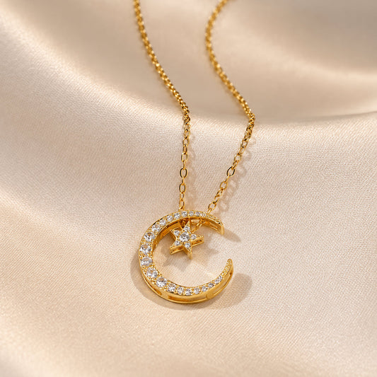 Radiant Moon Star Necklace