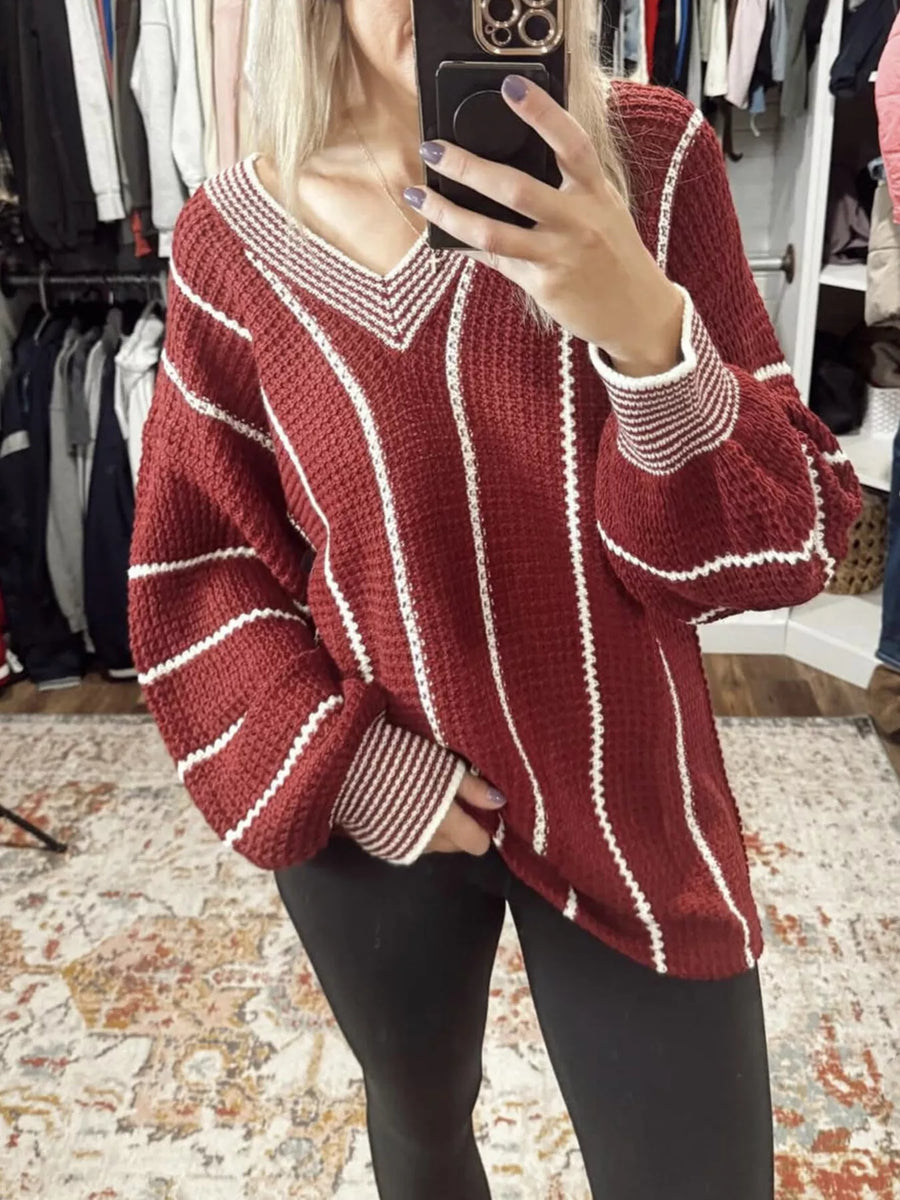 Margot Striped Contrast Sweater