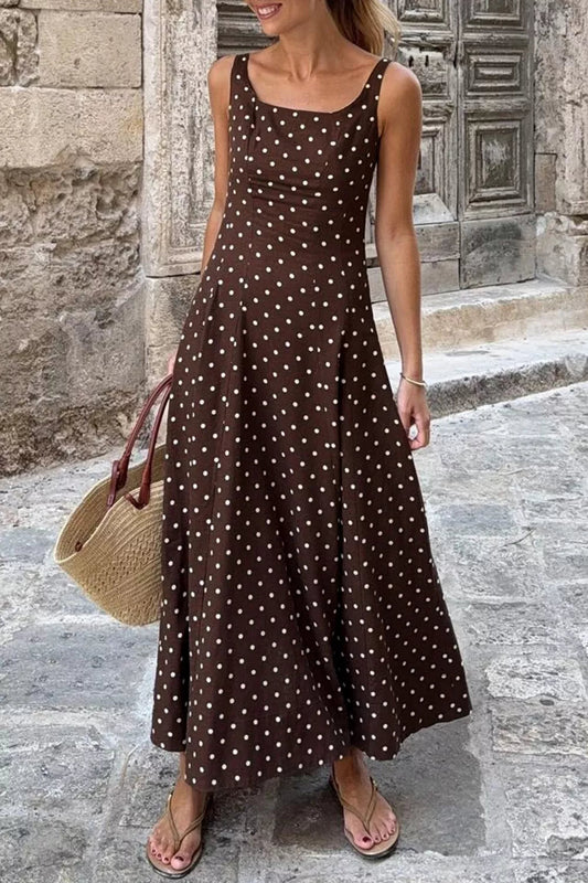 Silver Lining Story Polka-Dot Maxi Dress