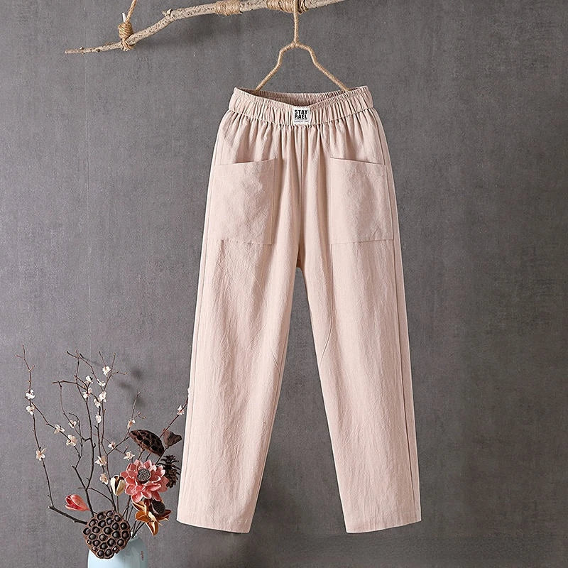 Eva | Women's Relaxed Fit Elastic Waist Trousers