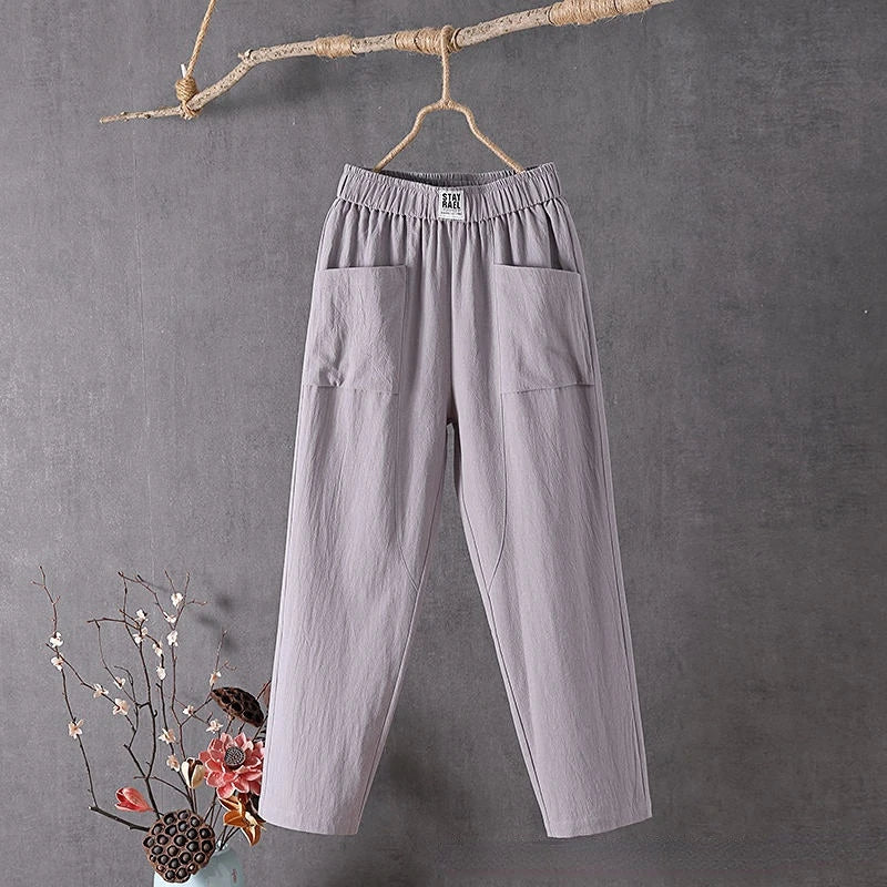 Eva | Women's Relaxed Fit Elastic Waist Trousers