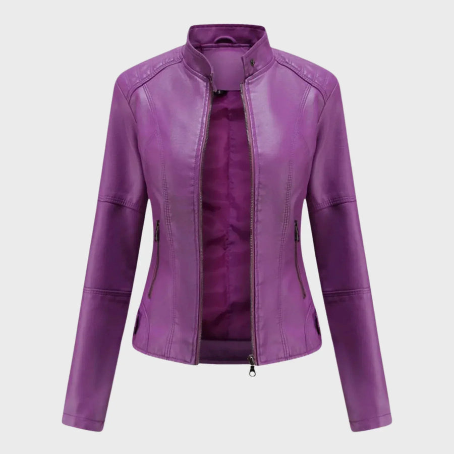 Sarah – Casual leather jacket for effortless elegance