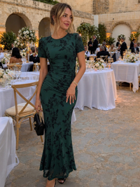 Women's Floral Maxi Dress Ruched