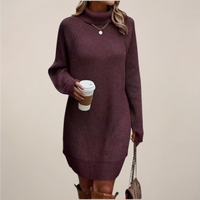 Christa | Women's Long Sleeve Turtleneck Sweater Dress