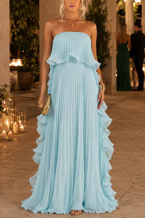 Margot Strapless Ruffle Maxi Dress