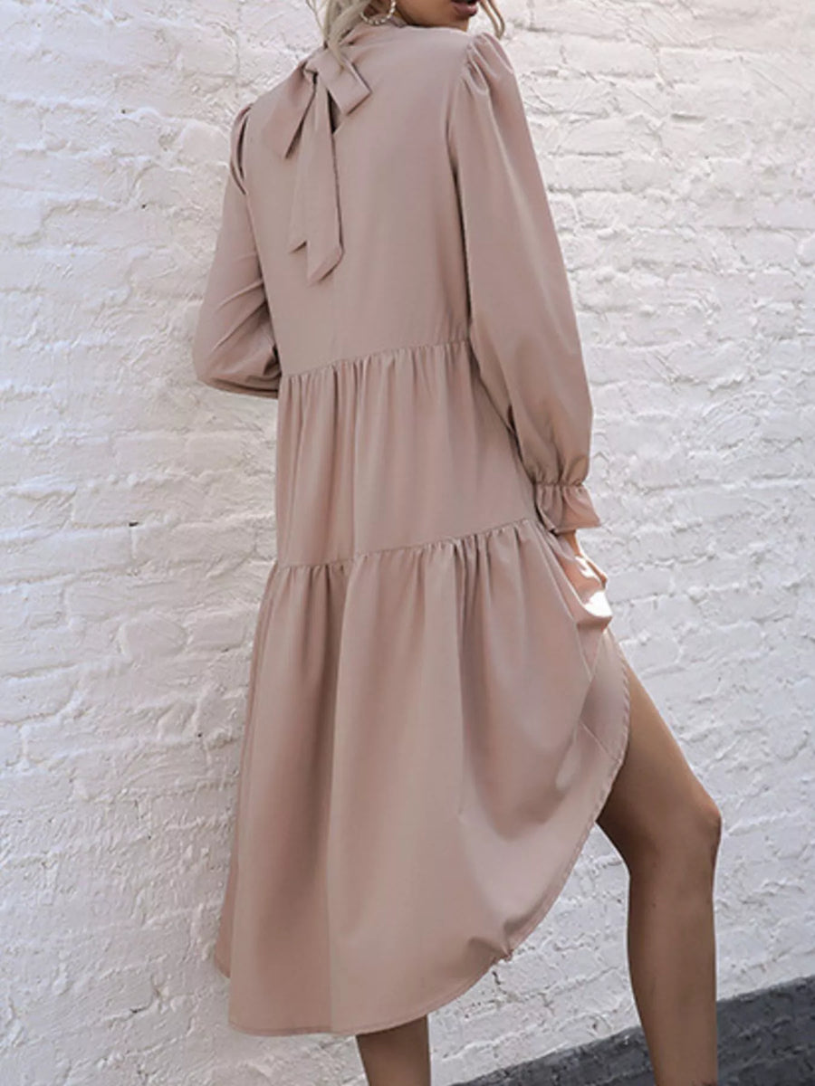Valentina High-Low Flounce Dress in Sage