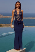 Lina Halter Draped Maxi Dress