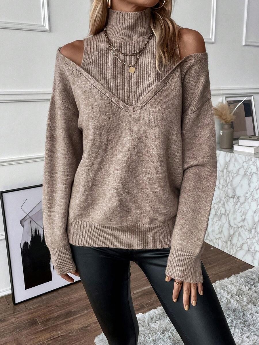 Evangeline Cold Shoulder Knit Sweater