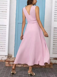 Slit V-Neck Sleeveless Dress