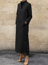 Margot Stand Collar Midi Dress