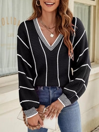 Margot Striped Contrast Sweater