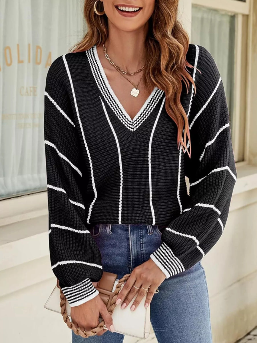 Margot Striped Contrast Sweater