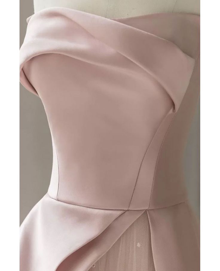 Charming A line Strapless Black Satin Pink Tulle Prom Dresses Vestidos De Dia HZ0311