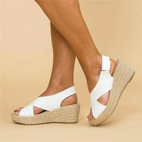 Women's Cross-Over Strap Espadrille Wedges - Slingback