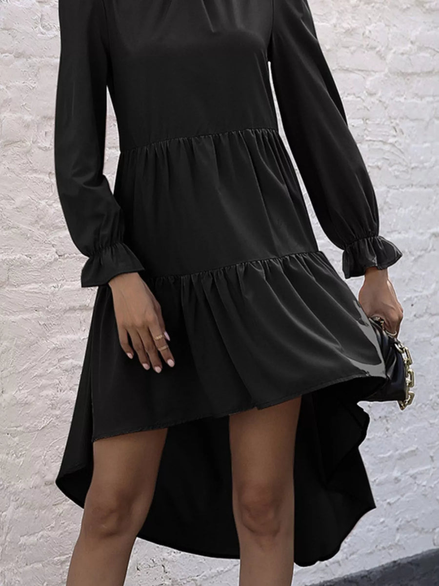 Valentina High-Low Flounce Dress in Sage