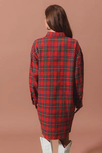 Margot Plaid Button-Up Midi Dress