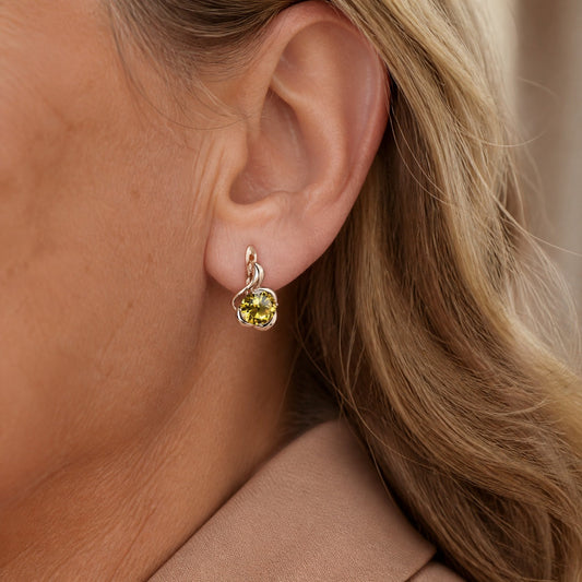 Radiant Yellow Rosegold Earrings