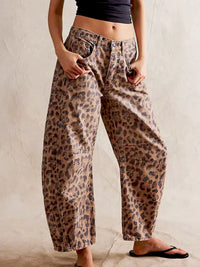 Lena | Women's Relaxed Fit Leopard Print Jeans