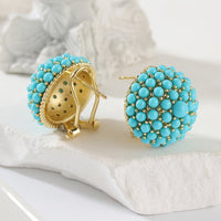 Elite Turquoise Flower Stud Earrings