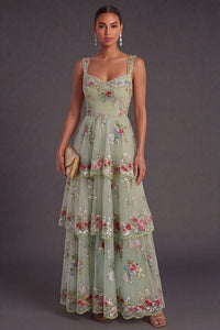 Evangeline Sequin Floral Gown