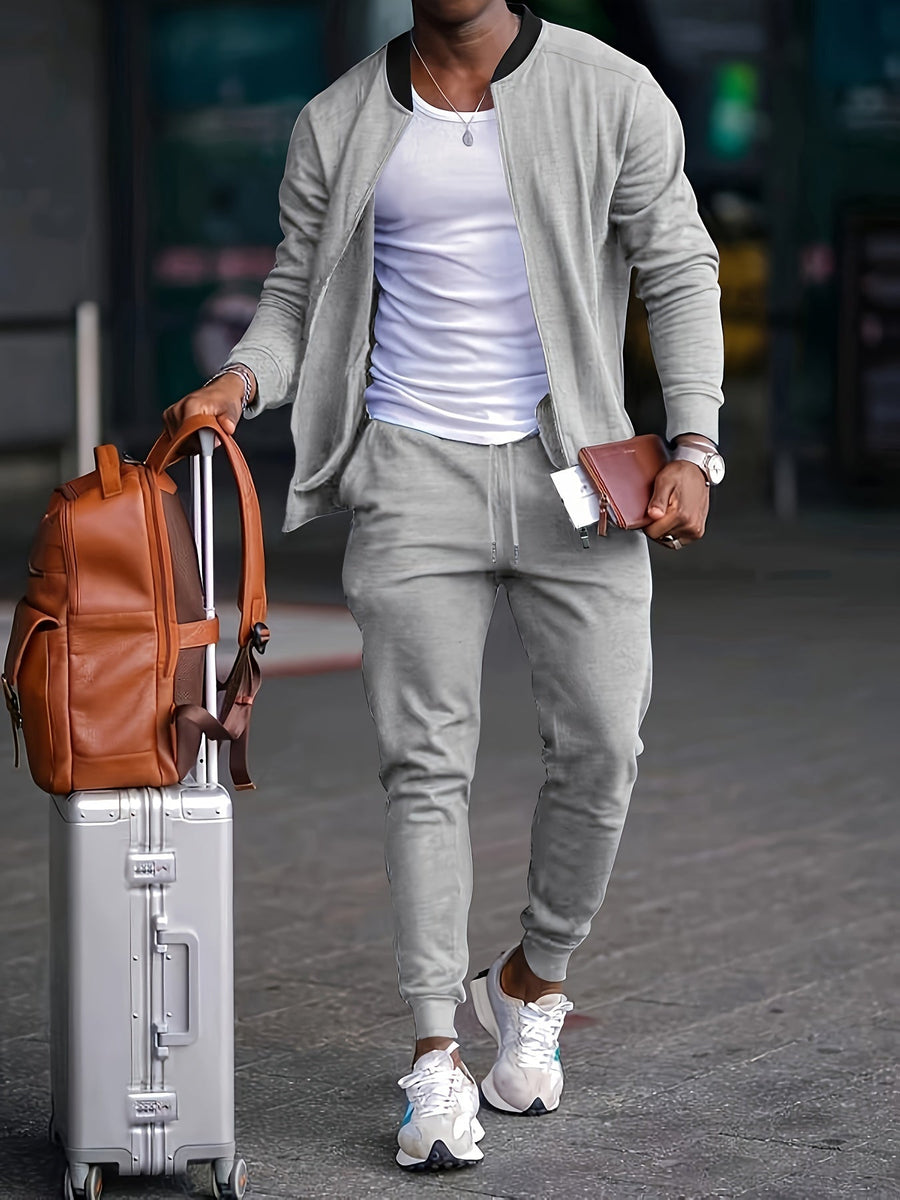 Benjamin | Men's Casual Tracksuit Set with Zip Jacket and Elastic Waist