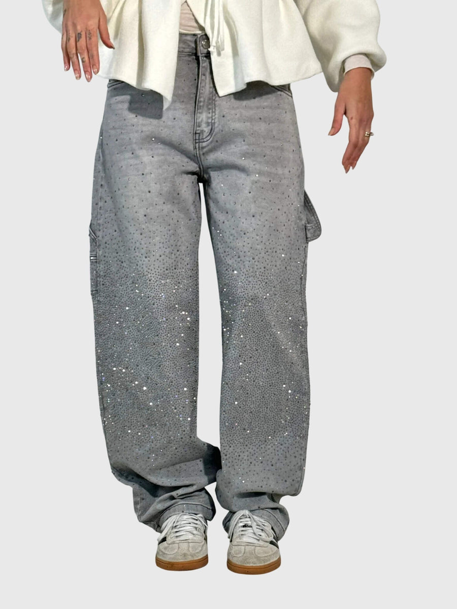 Clara | Women's Sparkle Diamond Denim Pants