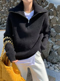 Half Zip Long Sleeve Sweater